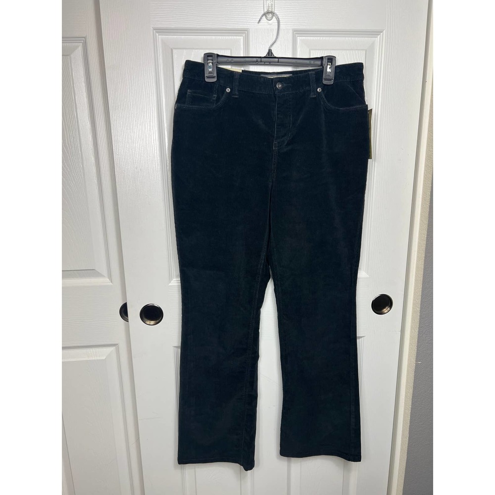Sonoma Mid-Rise Blak Corduroy Pants Stretch Boot Cut Original Fit 10 Short NWT